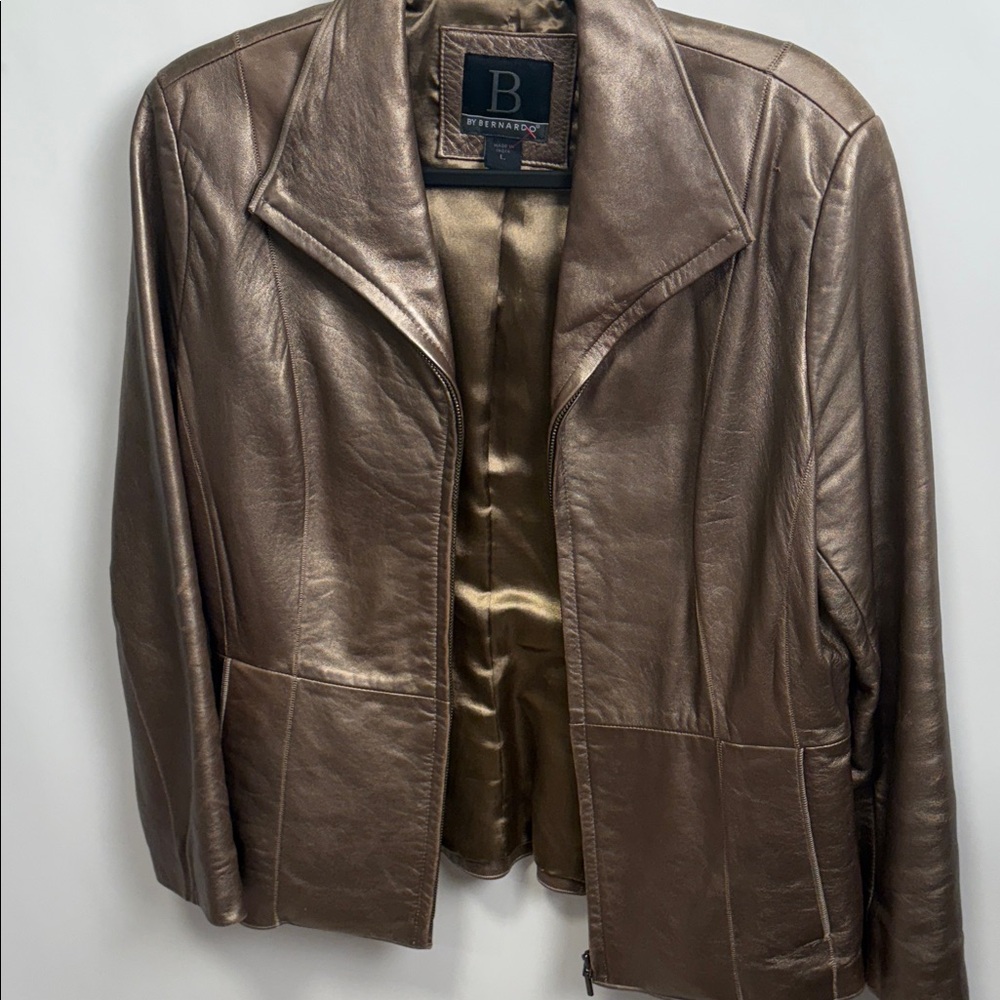 Bernardo Bronze Leather Jacket